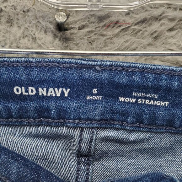 Old Navy Jeans Women’s 6 Short Blue Wow Straight High-Rise Stretch Denim - Picture 3 of 11